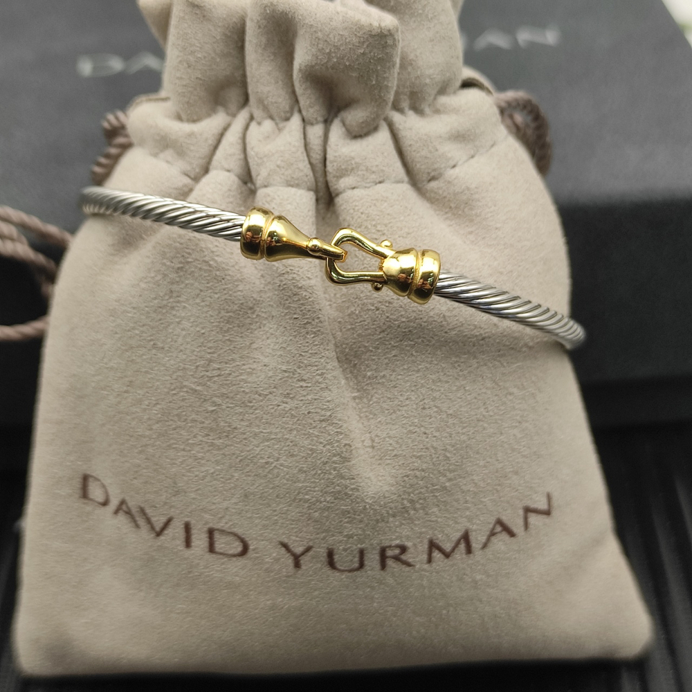David Yurman 3mm Gold Hook Bracelet - Picture 3 of 5
